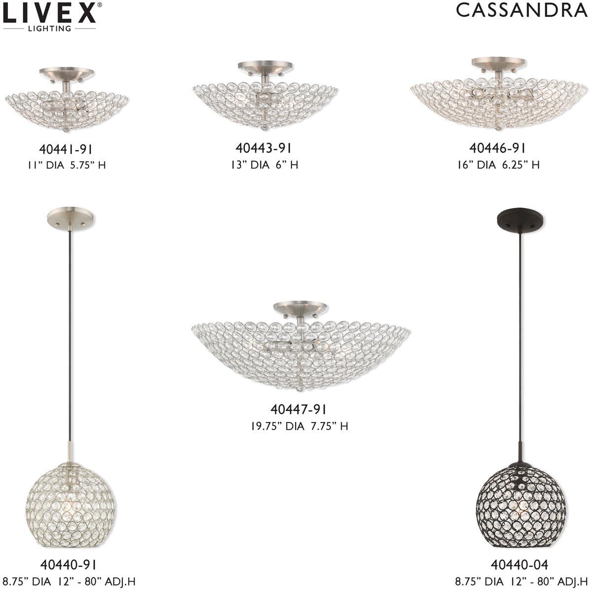 Livex Lighting Cassandra 3 - Light Flush Mount in  Brushed Nickel