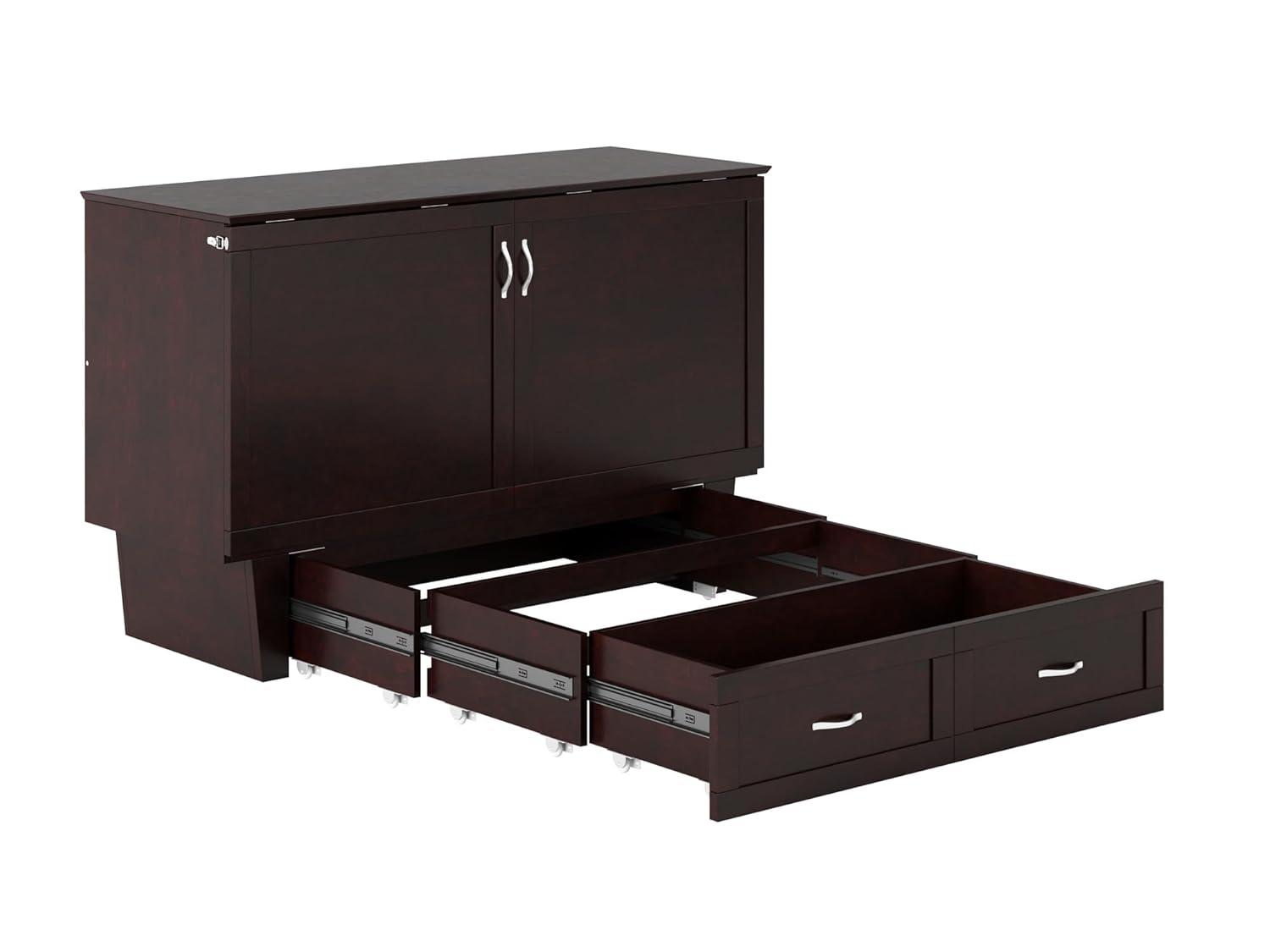 Queen Monroe Murphy Bed Chest with Memory Foam Mattress - AFI