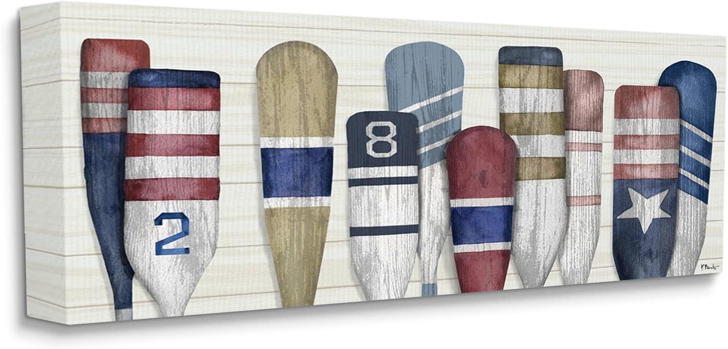 Stupell Industries Port Oars Vintage Americana Patterns Canvas Wall Art