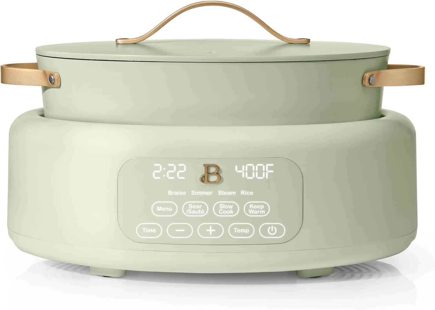 Beautiful 10 in 1, 6 Qt Electric Multi-Cooker, Sage Green by Drew Barrymore