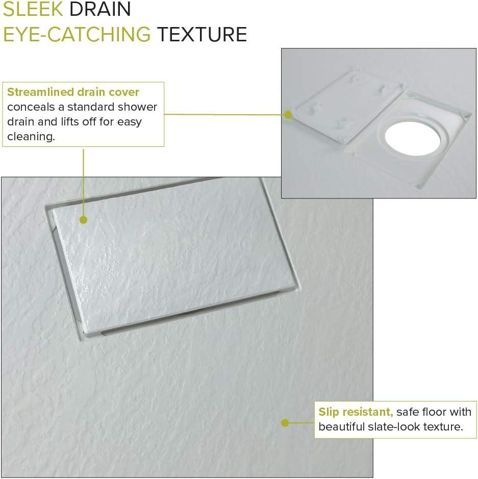 60-Inch Grey Solid Surface Zero Threshold Shower Base