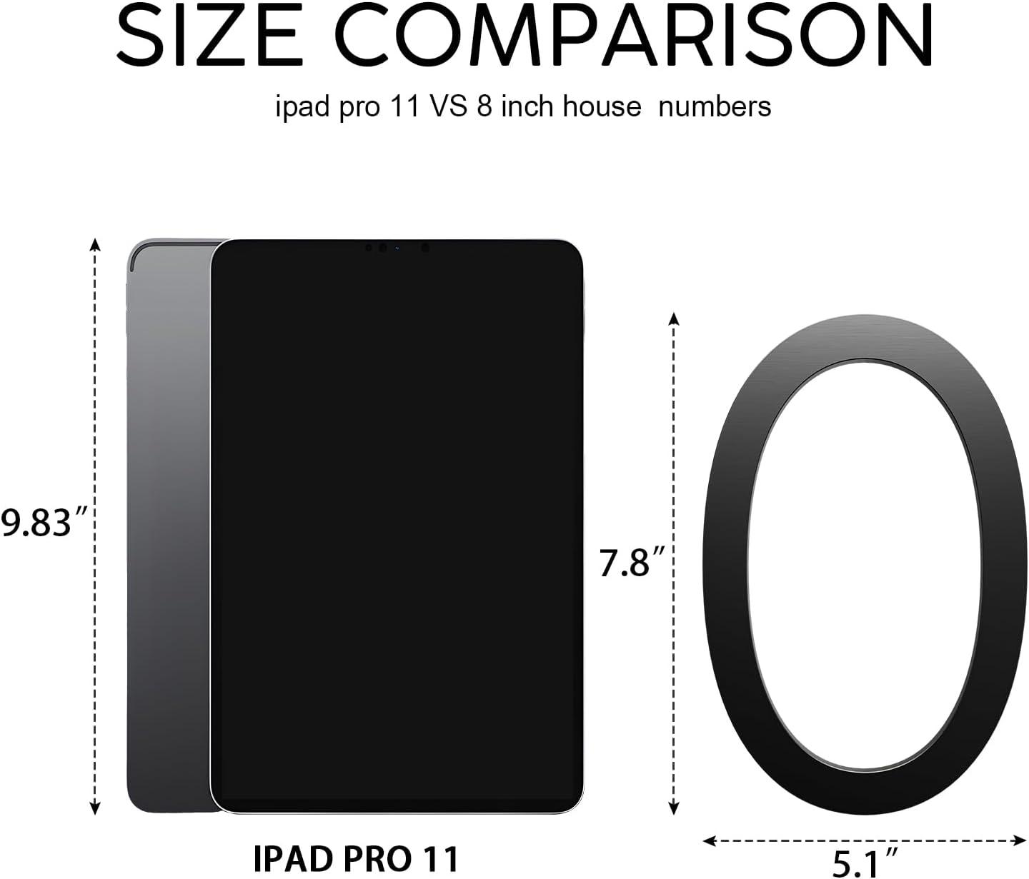 8 Inch Black Metal Floating House Number