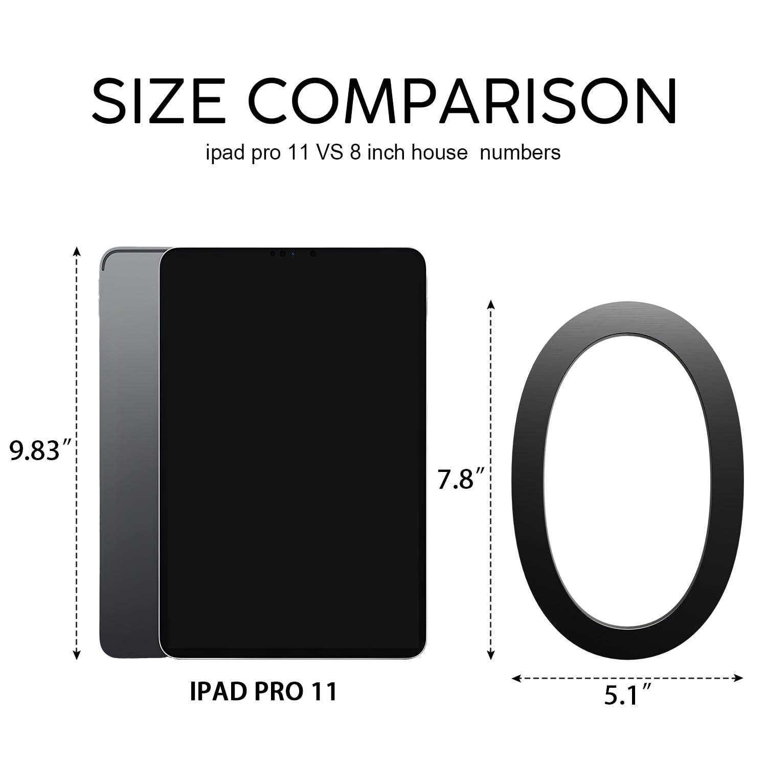 8 Inch Black Metal Floating House Number