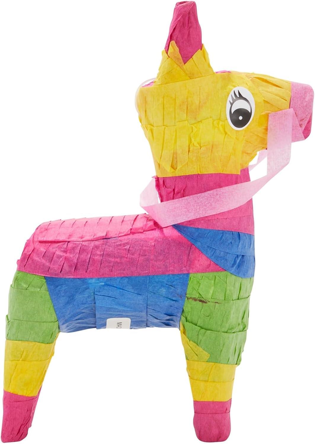 Juvale Mini Donkey Pinata - 3 Pack Small Mexican Pinatas for Mexican Fiestas, Birthday Parties (4 x 7.5 x 2 In)