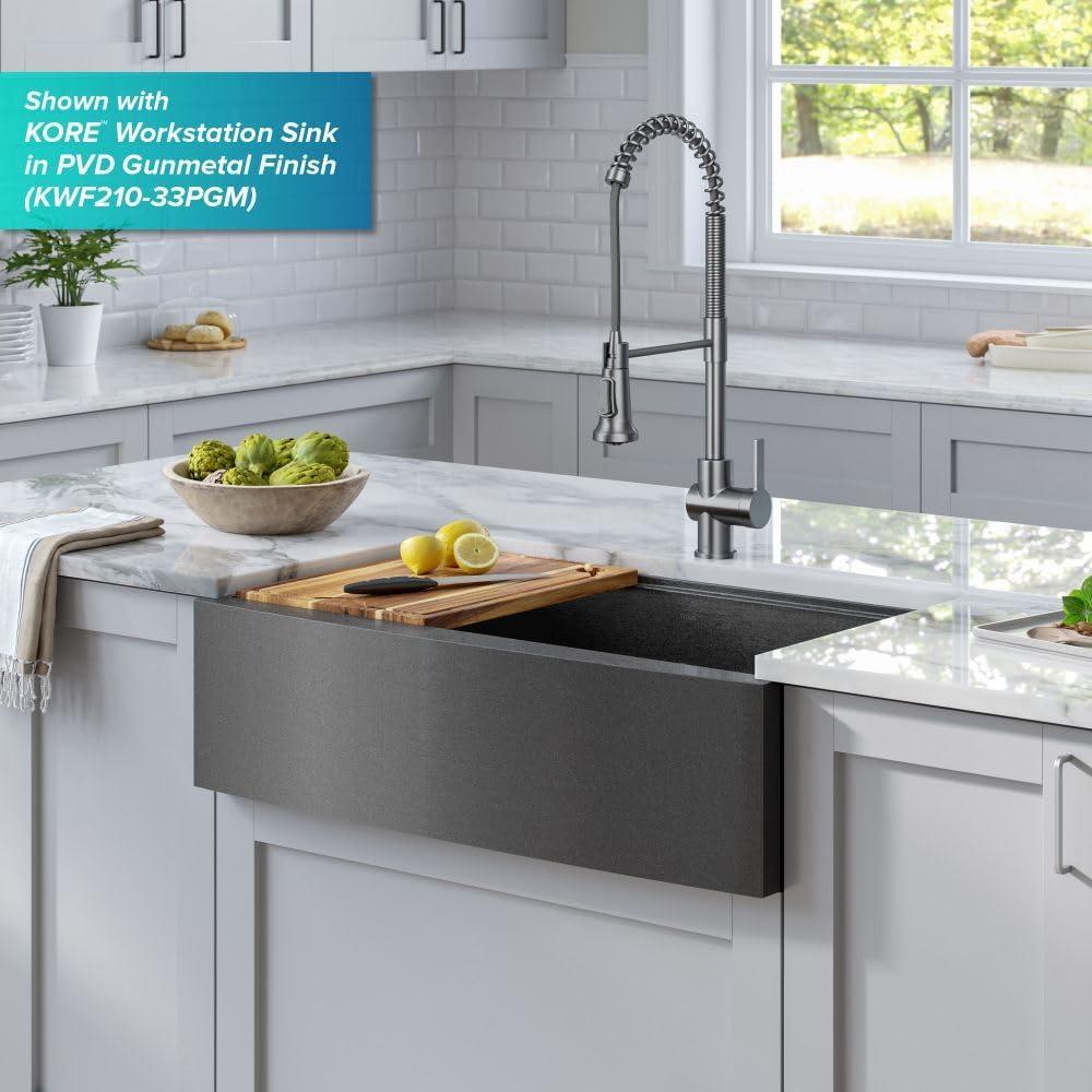 KRAUS Britt Commercial Style Single Handle Pull Down Kitchen Faucet