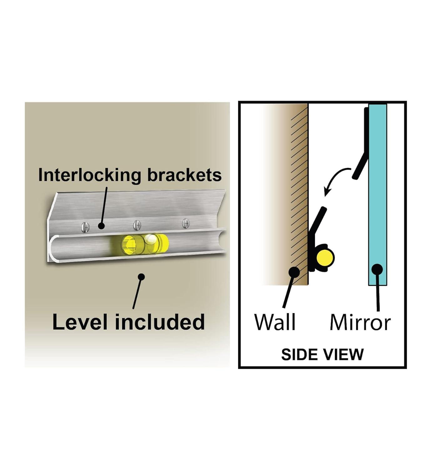 Flush Mount Framed Bathroom Vanity Mirror | Oval Framed Wall Mirror with Beveled Edge | Decorative Wall Mirror for Bathroom, Bedroom, Hallway, Entryway