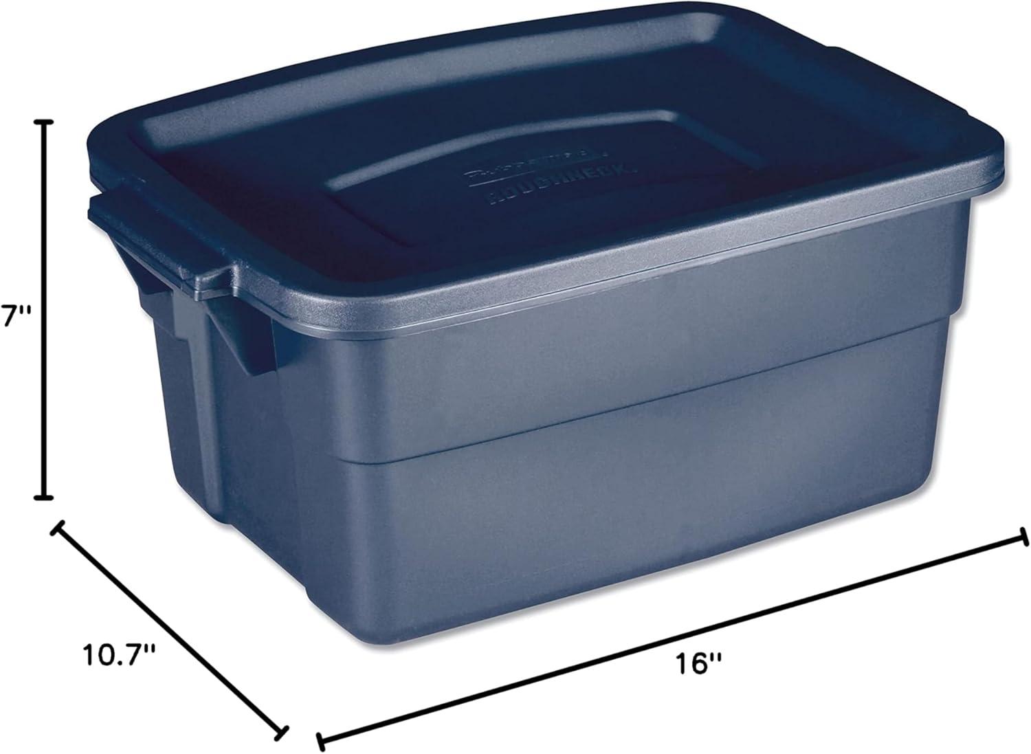 Dark Indigo Metallic 3-Gallon Stackable Plastic Storage Box