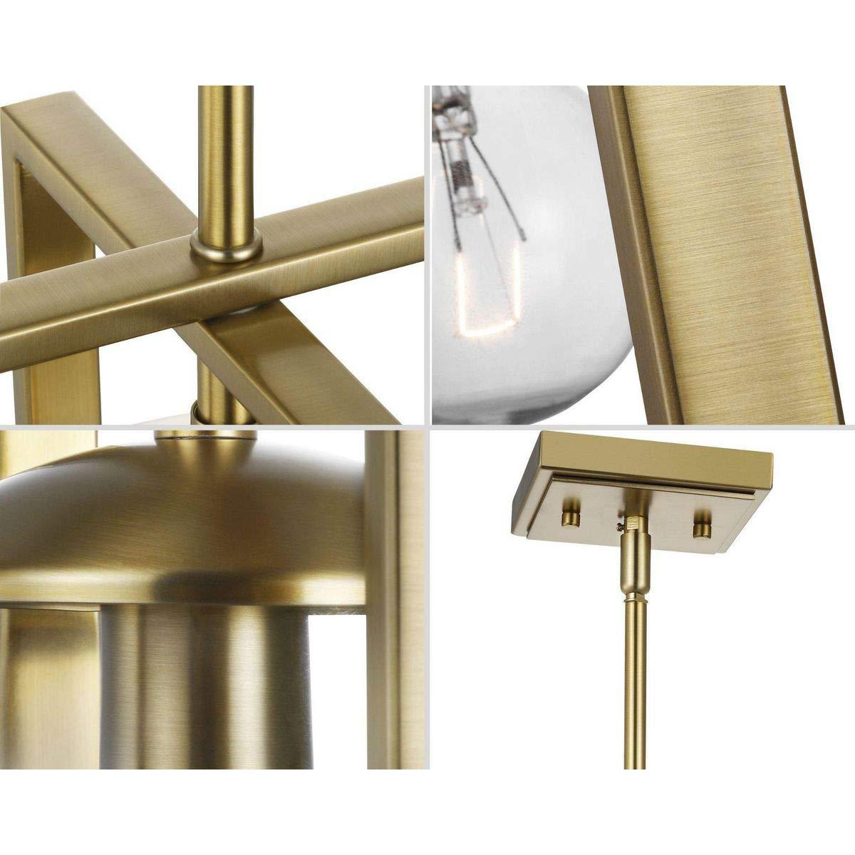 Progress Lighting Atwell 1-Light Pendant, Brushed Bronze, Clear Globe Shade