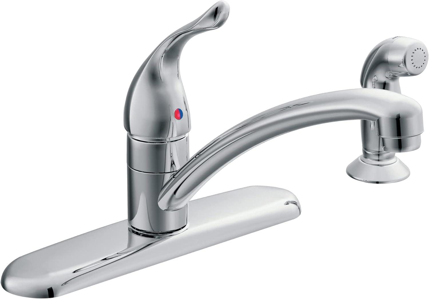 Moen Chateau Chrome One Handle Kitchen Faucet with Side Sprayer