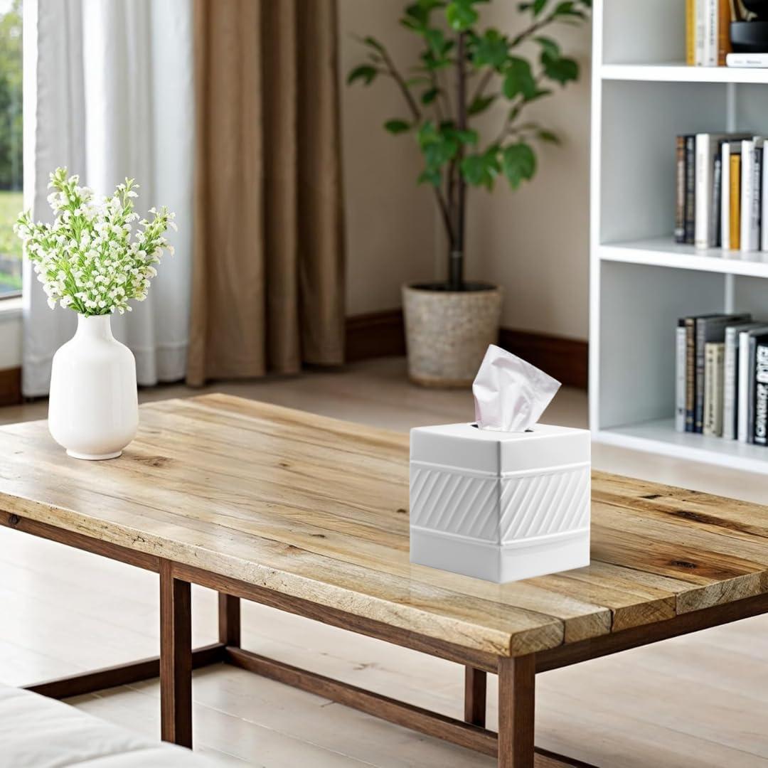 Monarch Abode Wave Embossed Metal Tissue Box Cover