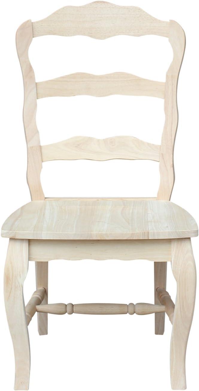 Elegant High-Back Ladderback Microfiber Upholstered Side Chair in Wood