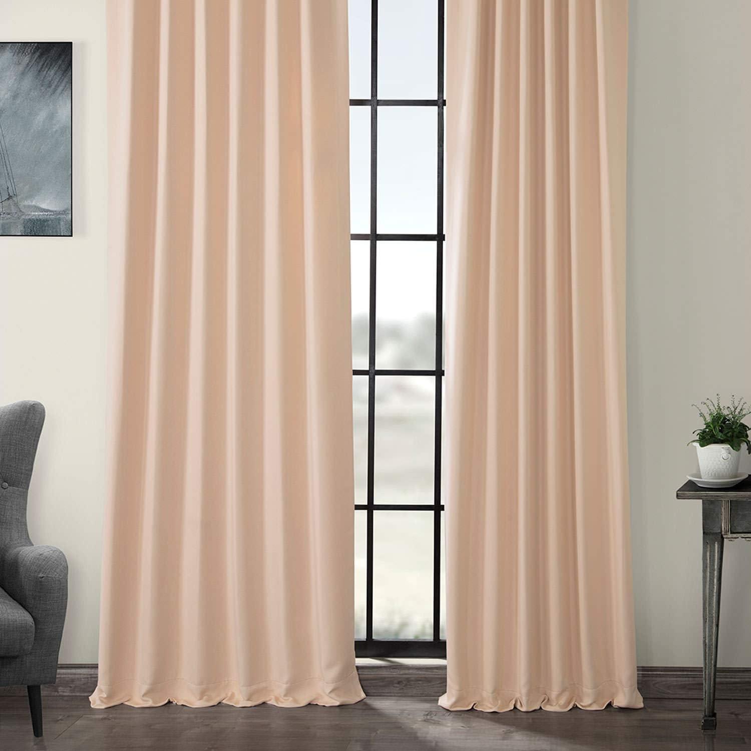 Bellini Peach Blackout Room Darkening Curtain (1 Panel), Bellini Peach, 50W X 120L