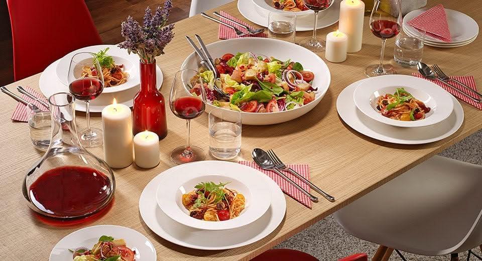 White Porcelain 16-Piece Dinnerware Set, Service for 4