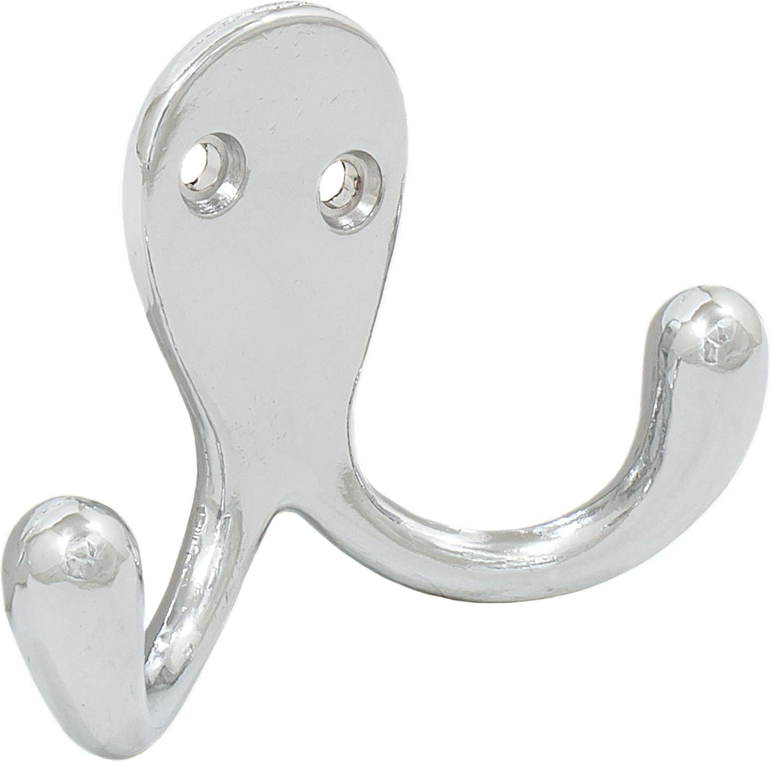 Double Robe Hook, 2-1/8" High, 1" Projection, Polished Chrome by Stone Harbor Hardware