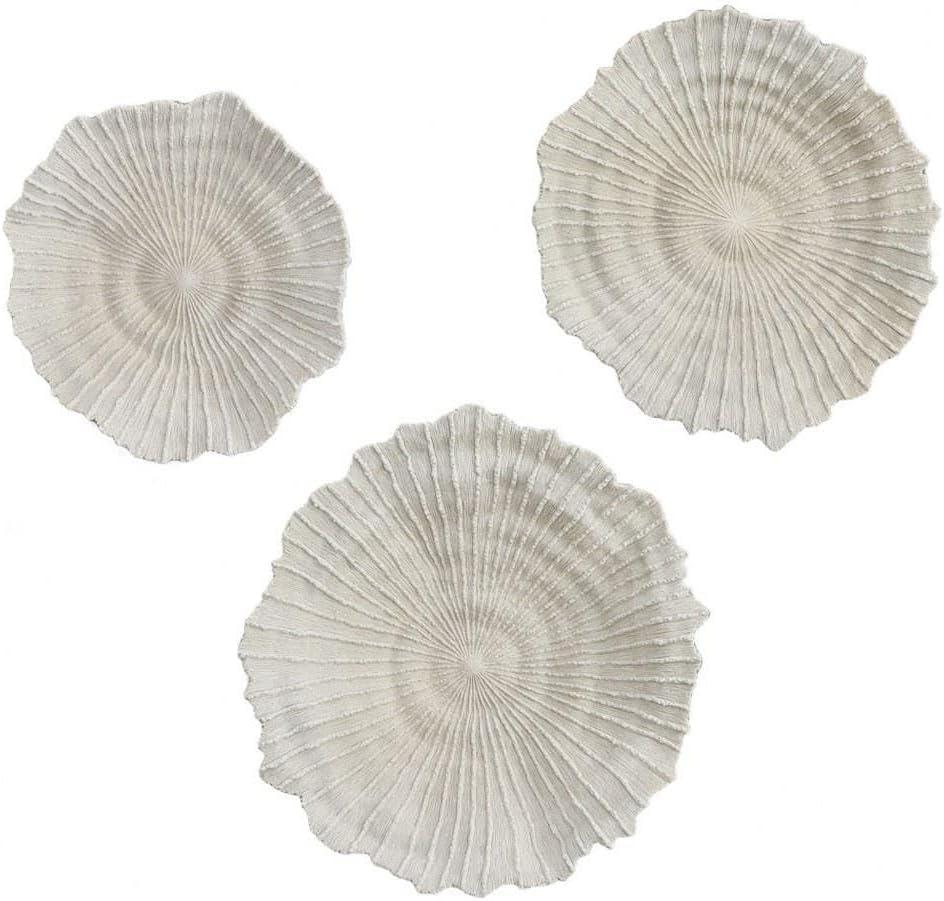 Ivory and Tan Coral Resin 3-Piece Wall Decor Set