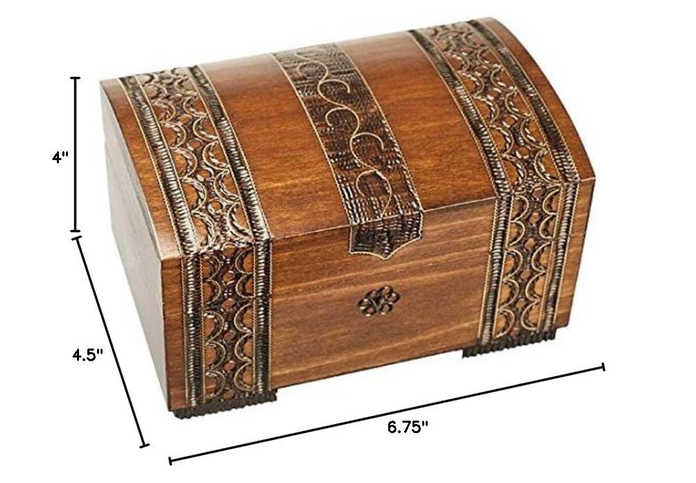 Handmade Wood Chest w/ Lock and Key Linden Wood Jewelry Keepsake Box from Poland