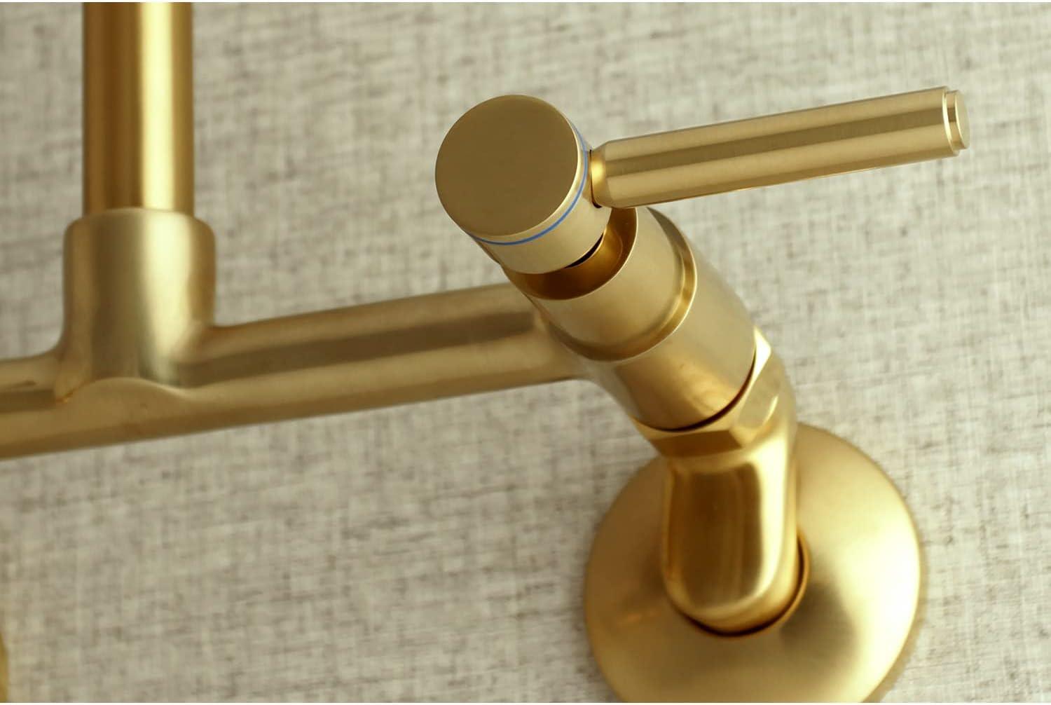 Kingston Brass Concord Double-Handle 2-Hole Wall-Mount Bridge Kitchen Faucet