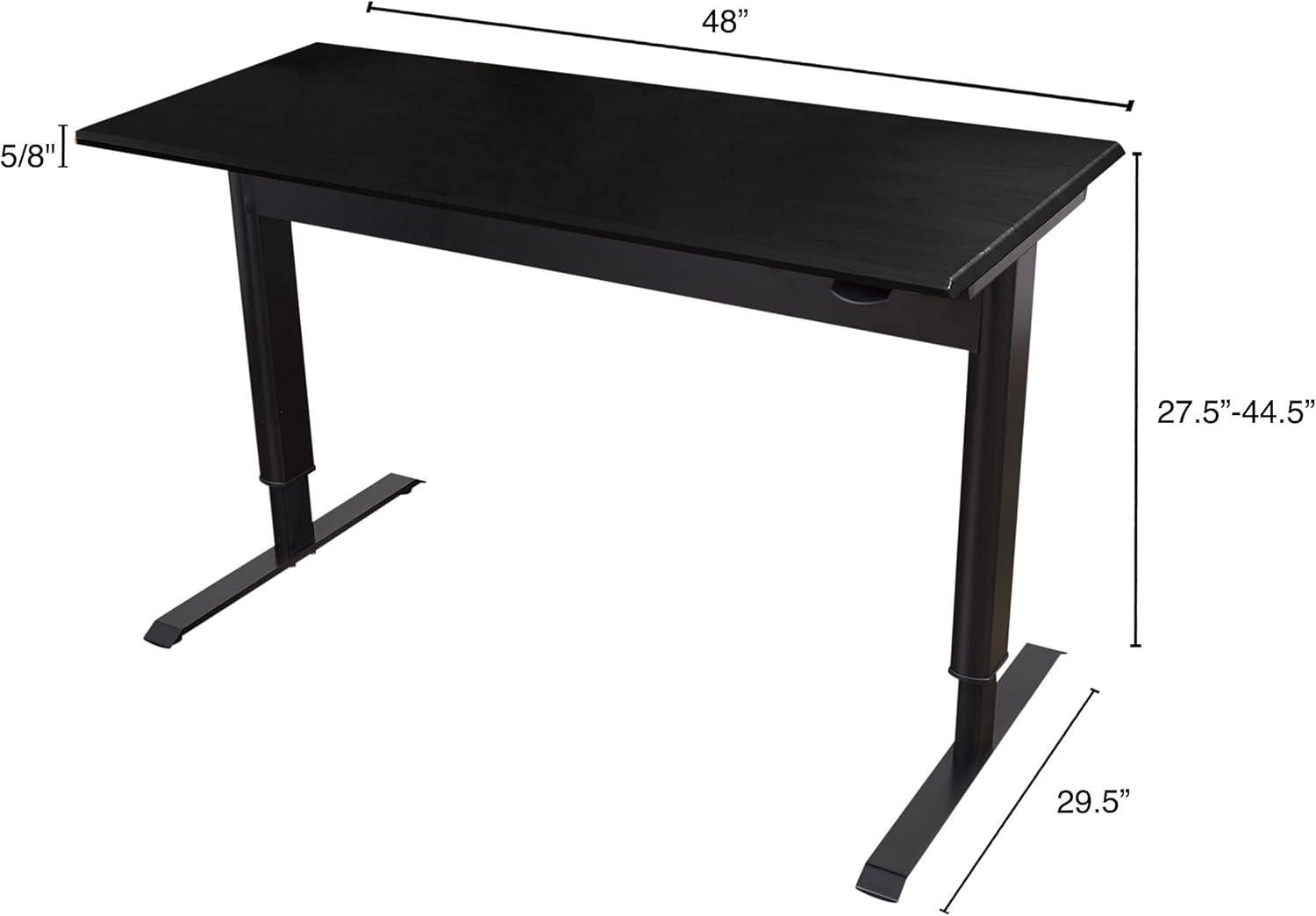 Adjustable 60'' Black Metal Standing Desk with Pneumatic Lift