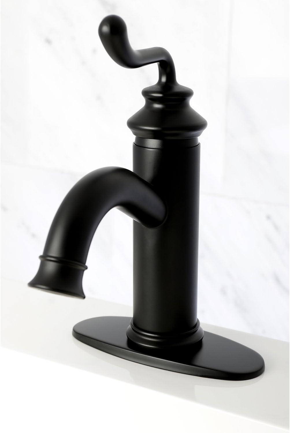 Kingston Brass Royale Single-Handle 1-Hole Deck Mount Bathroom Faucet with Push Pop-Up