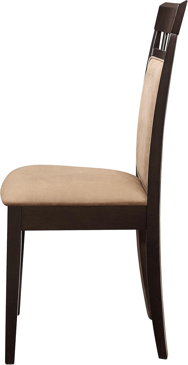 Coaster Gabriel Upholstered Microfiber Dining Chairs in Tan