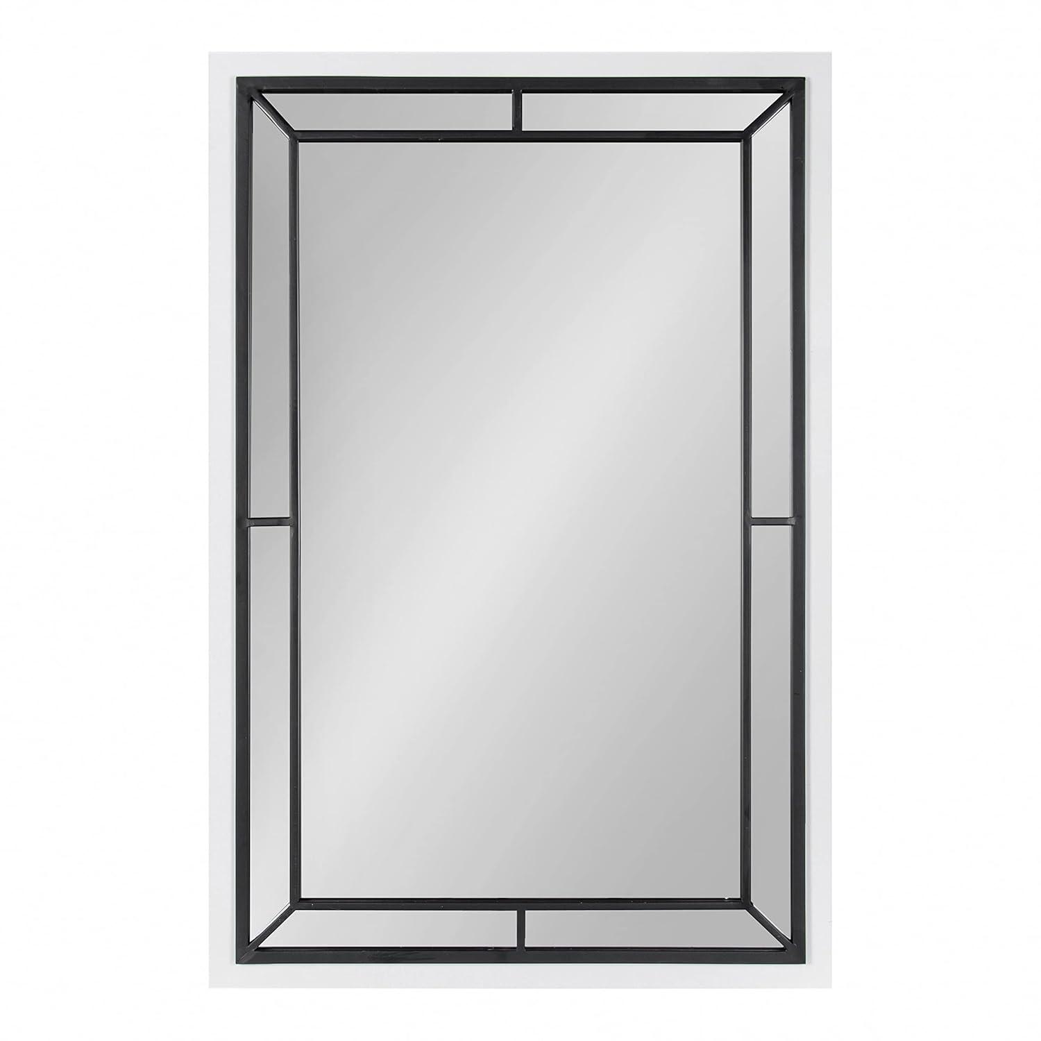 24" x 36" Audubon Rectangle Wall Mirror White - Kate & Laurel All Things Decor: Modern Style, No Assembly, MDF Frame