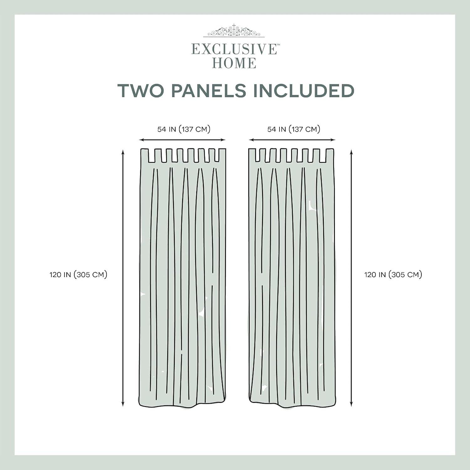 Set of 2 (120"x54") Cabana Easy Closure Grommet Top Light Filtering Window Curtain Panels Taupe Brown - Exclusive Home: Indoor/Outdoor Use