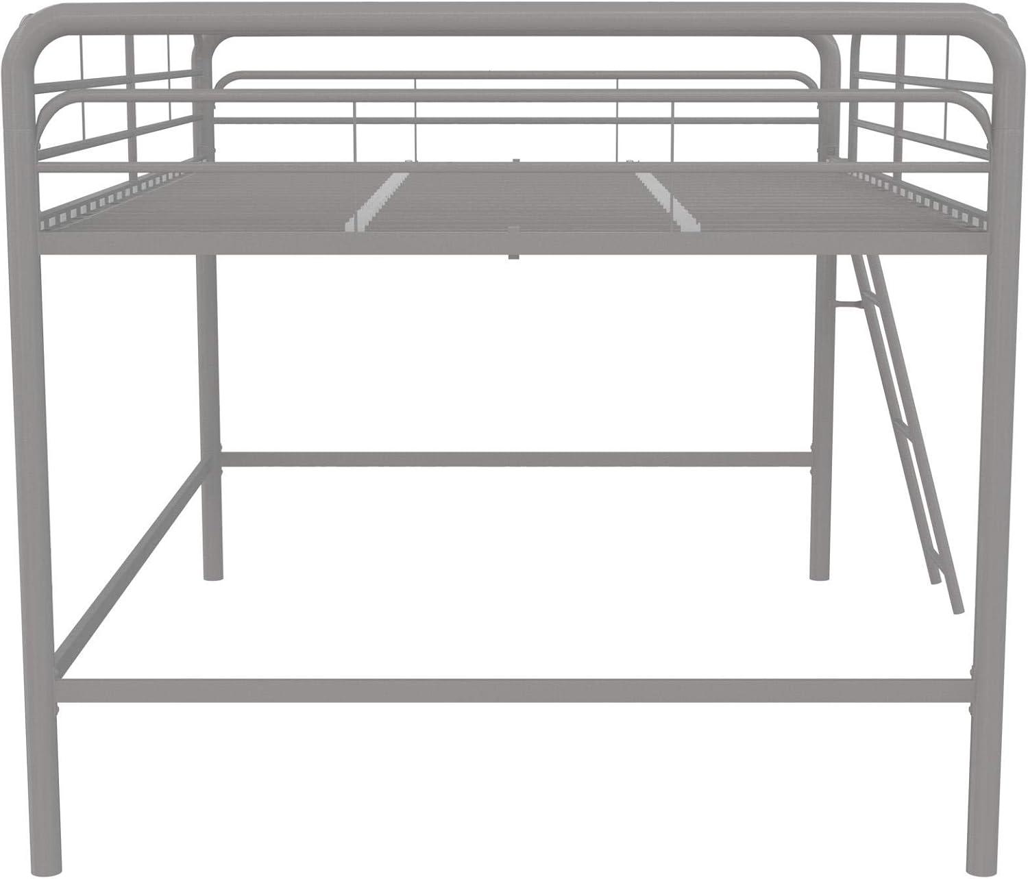 DHP Jett Junior Full Metal Loft Bed, Silver