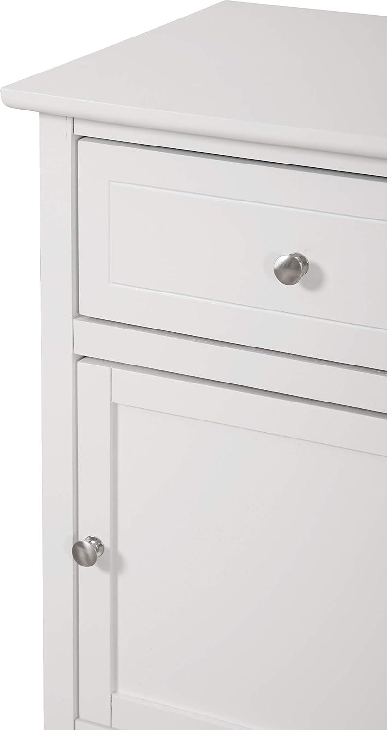 Glory Furniture Izzy 1 Drawer 1 Door Nightstand in White