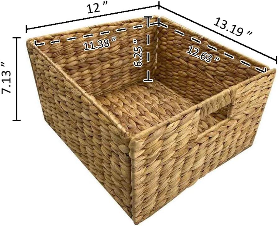 eHemco 3 Tier X-Side Storage Drawers with 6 Wicker Baskets, White
