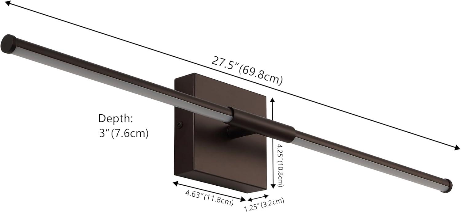 JONATHAN Y Makena 16.25" Modern Minimalist Dimmable Integrated LED Metal Wall Sconce, Oil Rubbed Bronze