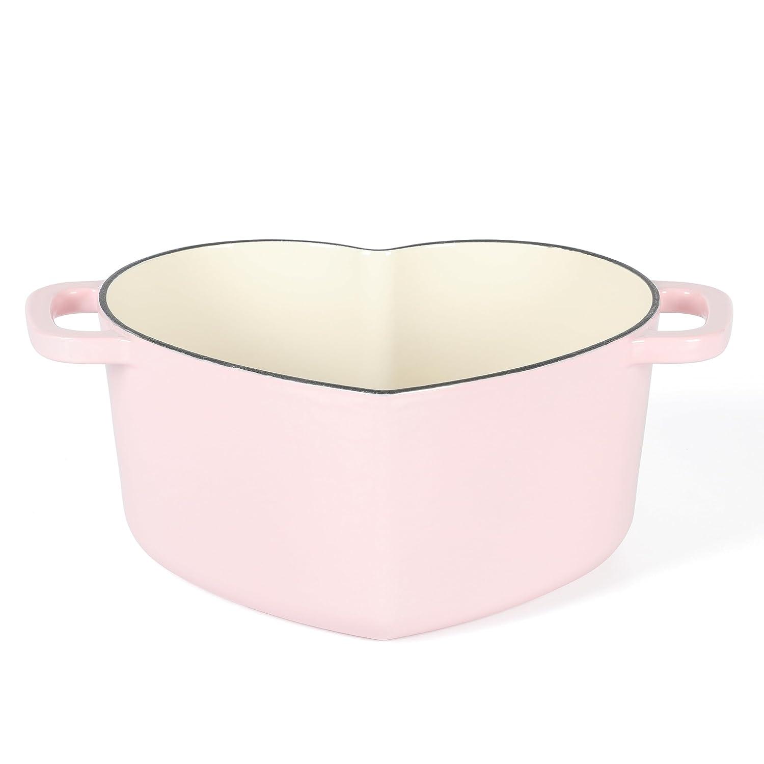 Martha Stewart Martha Stewart Heart Shape 2 QT Enamel Cast Iron Dutch Oven - Pink