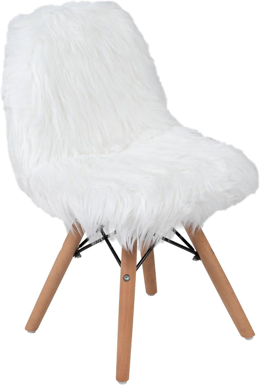 Flash Furniture Shaggy Dog White Accent Chair