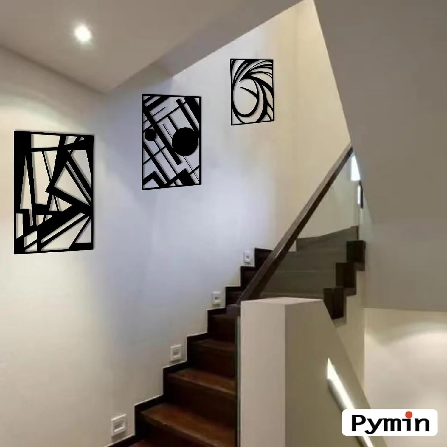 Black Metal Minimalist 3D Abstract Wall Art Set