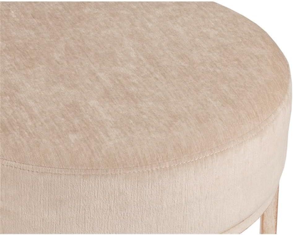 18" Swanson Backless Upholstered Metal Vanity Stool Bone White - Hillsdale Furniture: Round Padded Seat, Modern Design