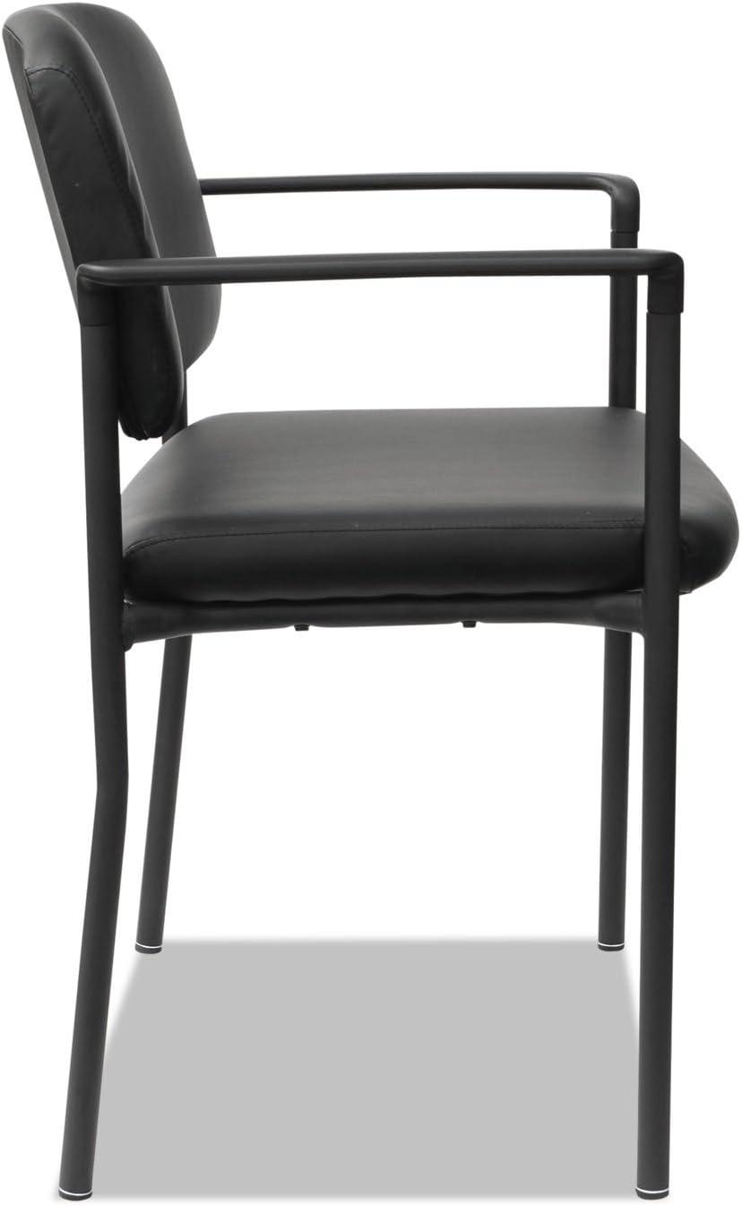 Sorrento Stackable Faux Leather Seat Waiting Room Chair with Metal Frame (Set of 2)