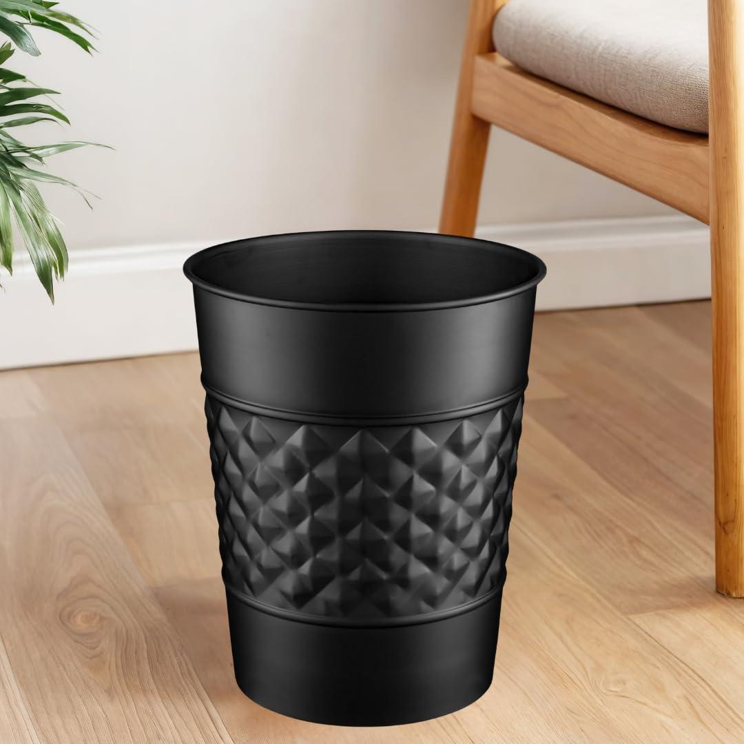 Monarch Abode Geometric Embossed Metal 1.7 Gallon Waste Basket