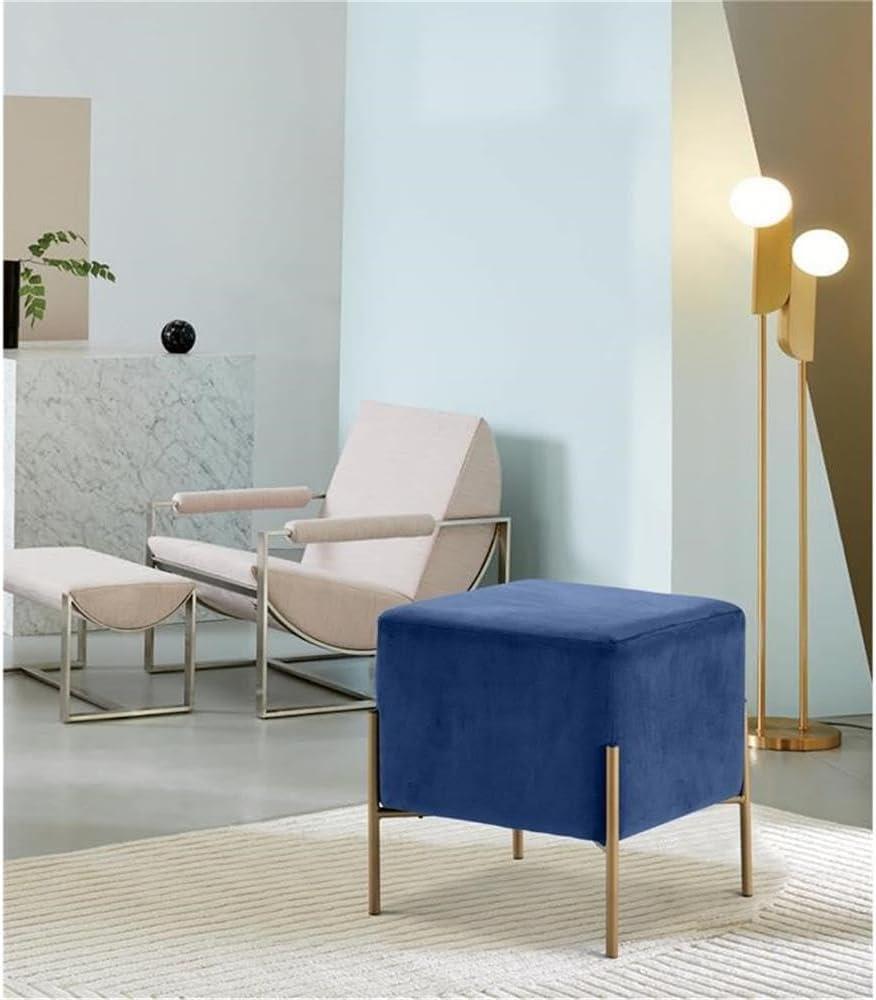 Meridian Furniture Isla Contemporary Velvet Ottoman/Stool in Navy