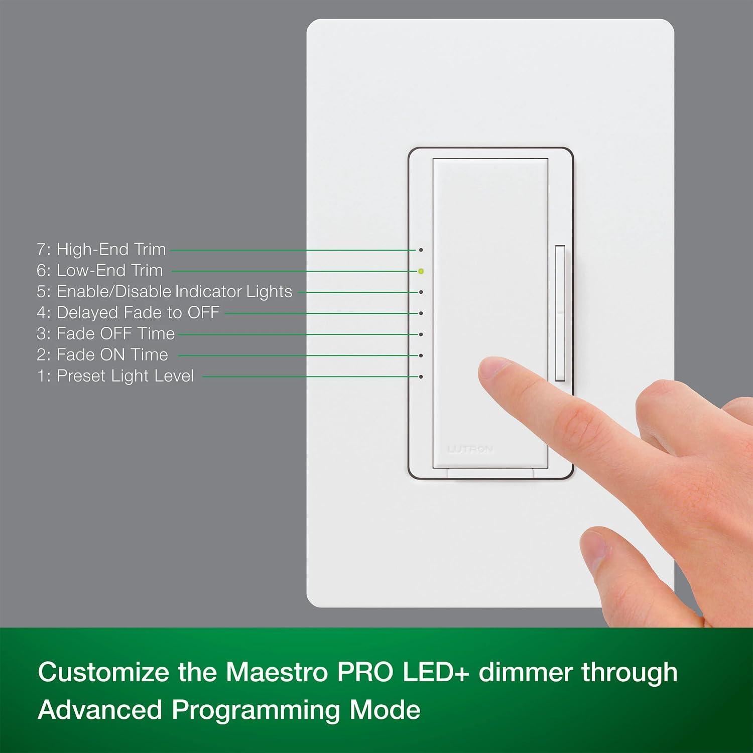 Lutron 26176 - 120 volt 50/60 Hz White Single-Pole / 3-Way 3-Wire Fluorescent/LED Wall Dimmer Switch