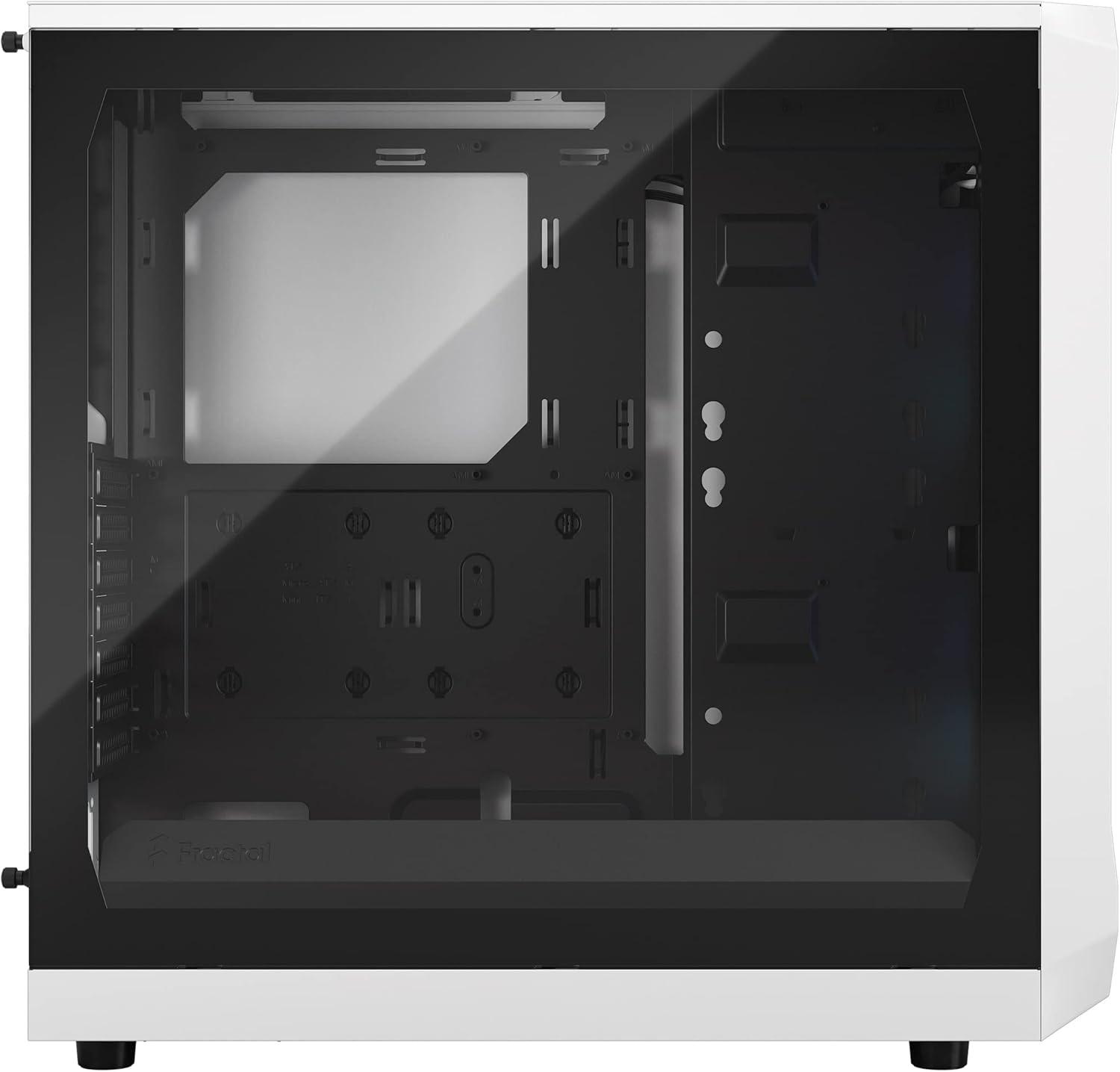 Fractal Design Focus 2 RGB White ATX mATX Mini ITX Clear Tinted Tempered Glass Mid Tower Computer Case