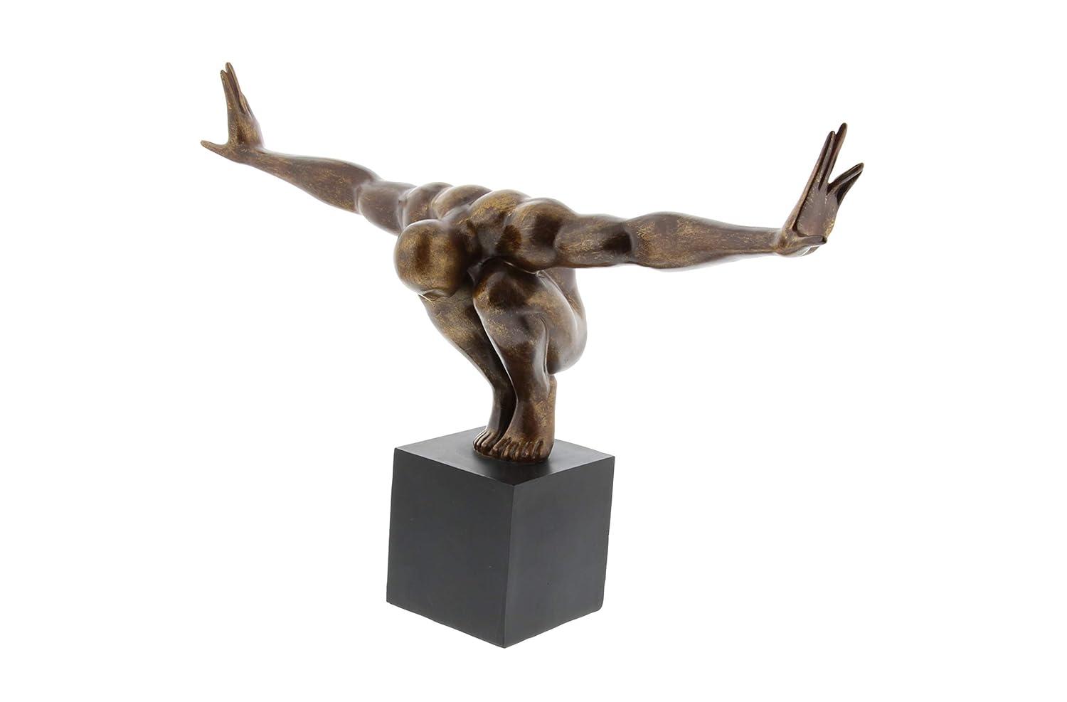 Red Barrel Studio® Cleophis Polystone Diver Decorative Bronze Sculpture with Black Base