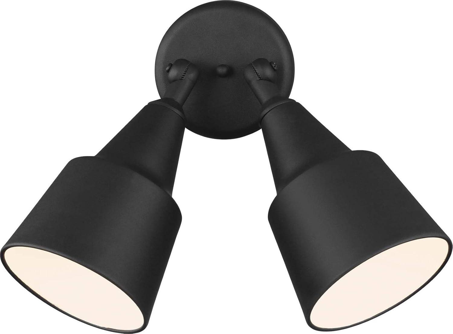 Generation Lighting 8560702-12 Outdoor Flood Light Adjustable Swivel Aluminum Flood Light, 2-Light 240 Total Watts, 13" H x 23" W, Black