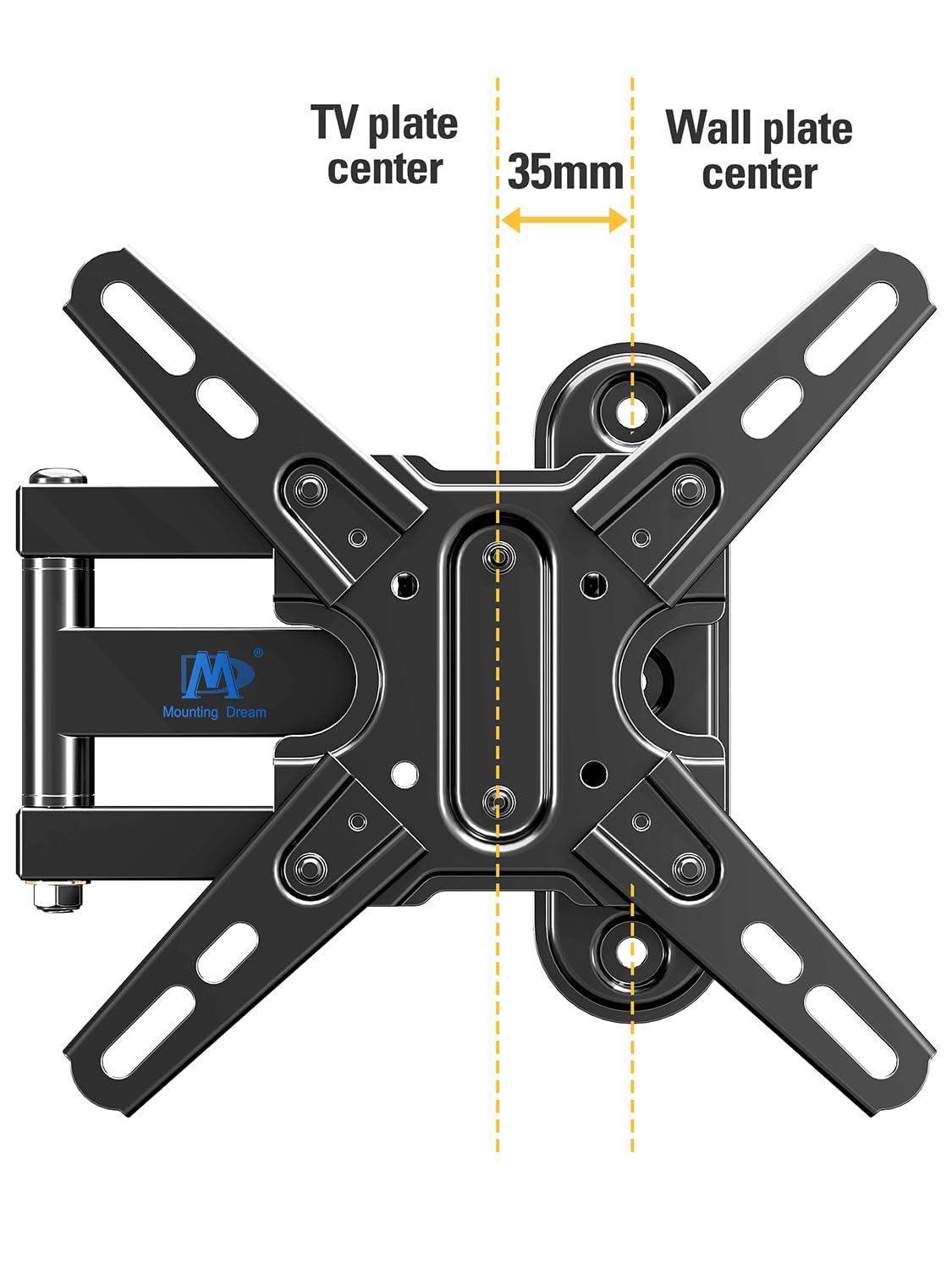 Mounting Dream UL Listed TV Mount Swivel and Tilt for Most 13-42 Inch TVs, Full Motion TV Wall Mount Bracket with Articulating Arm, Max VESA 200x200mm, Loading 50 lbs, MD2465