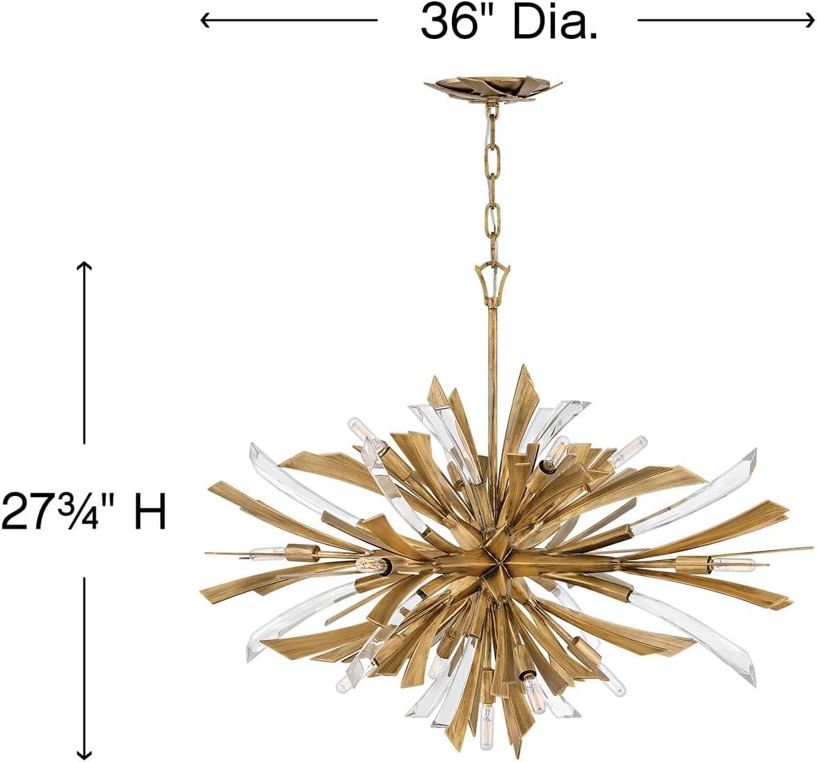 Vida 36" Thirteen-Light Modern Horizontal Hanging Chandelier w/ Crystal Accents