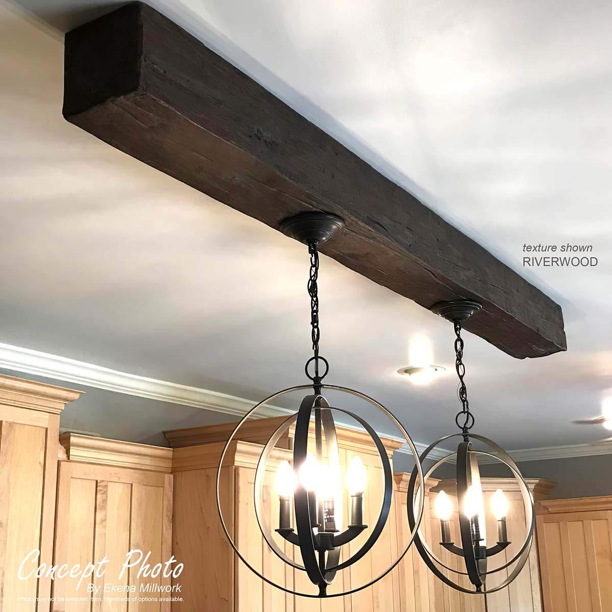 Ekena Millwork Hand Hewn Timberthane Faux Wood 3-Sided Ceiling Beam (U-beam)
