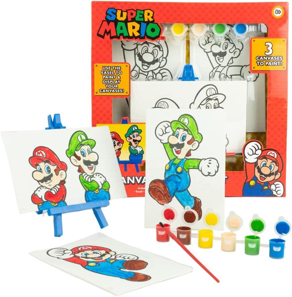 Nintendo Super Mario Canvas Painting Art Kit 3 Piece