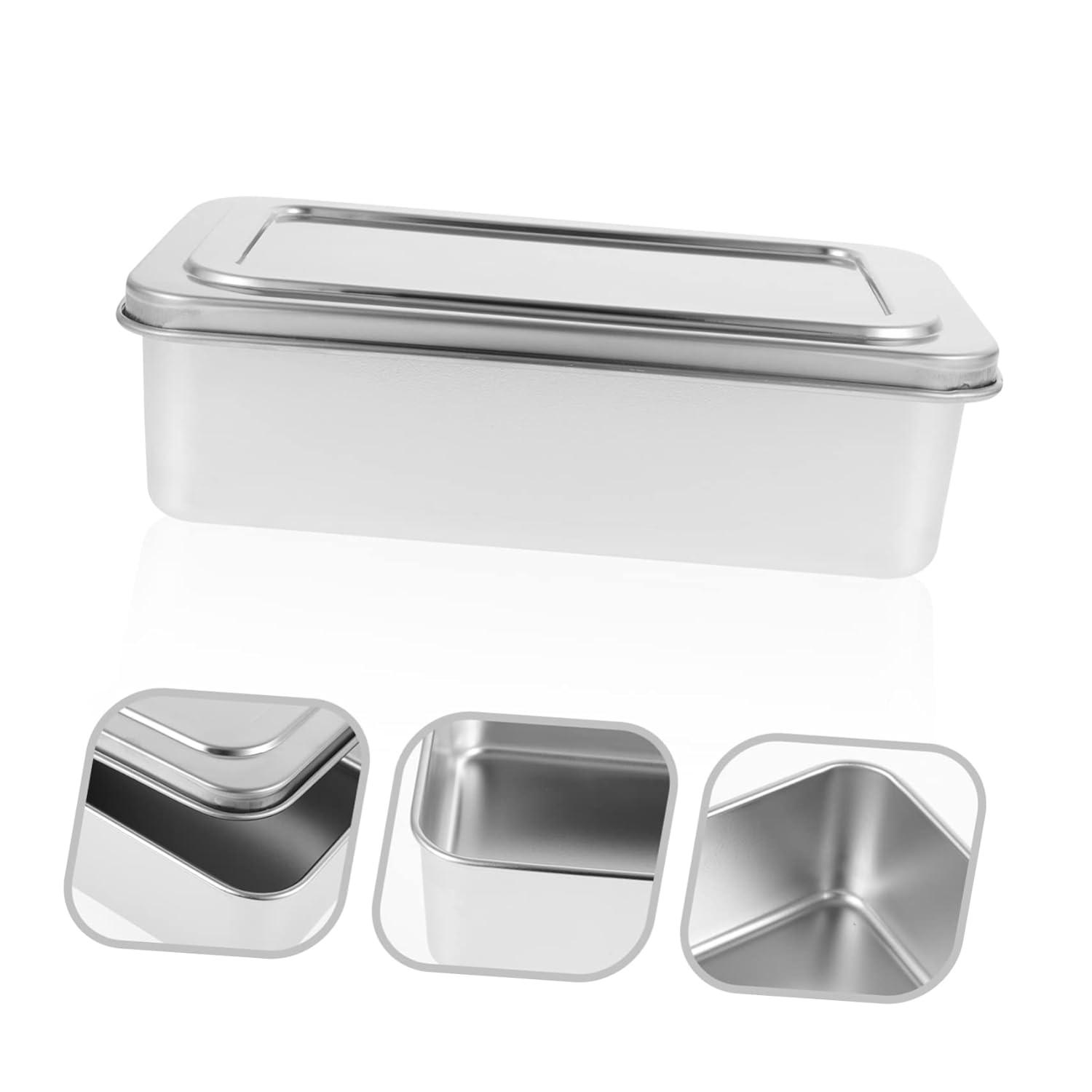 TABLZONE Stainless Steel Baking Tray Silver Oven Pan for Home Use with Lid