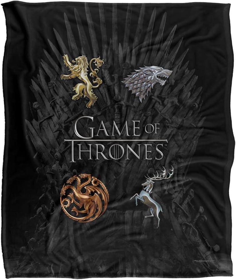 Game of Thrones Blanket, 50" x 60", Chrome House Sigils, Silky Touch Super Soft Throw Blanket