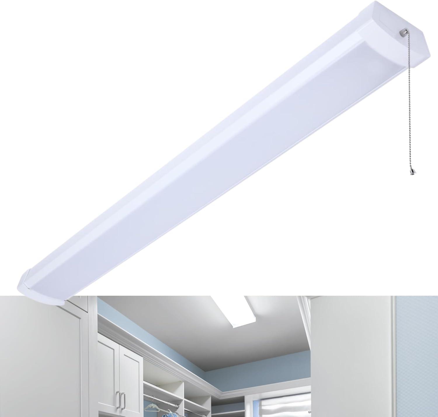 Nuvo LED 4 Foot Ceiling Wrap with Pull Chain 39 Watts 27K/30K/35K/40K/50K CCT Selectable  120 Volt