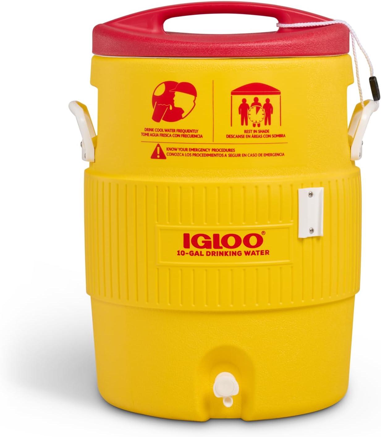 385-4101 400 Series Coolers, 10 gal, Red/Yellow