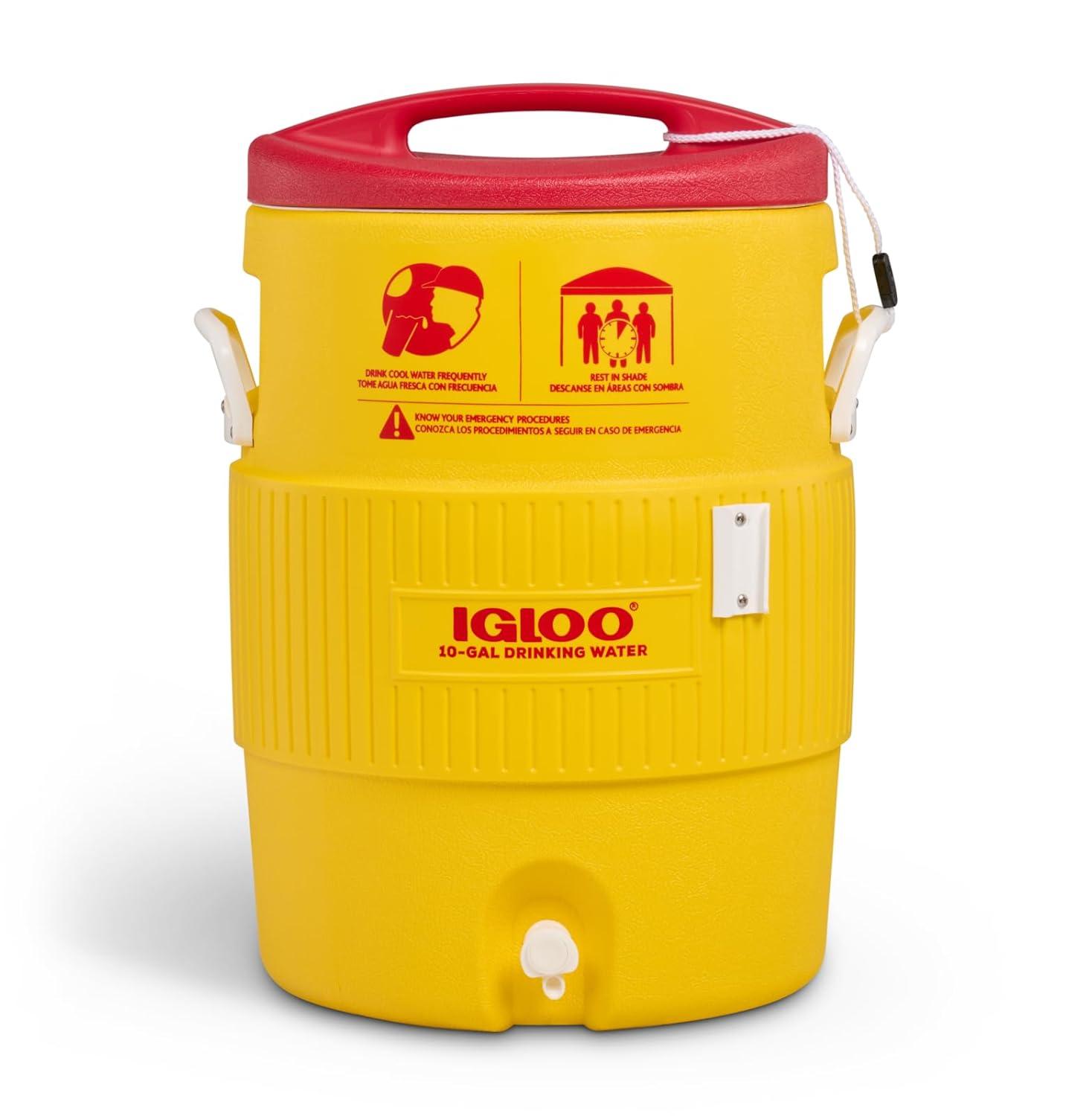 385-4101 400 Series Coolers, 10 gal, Red/Yellow